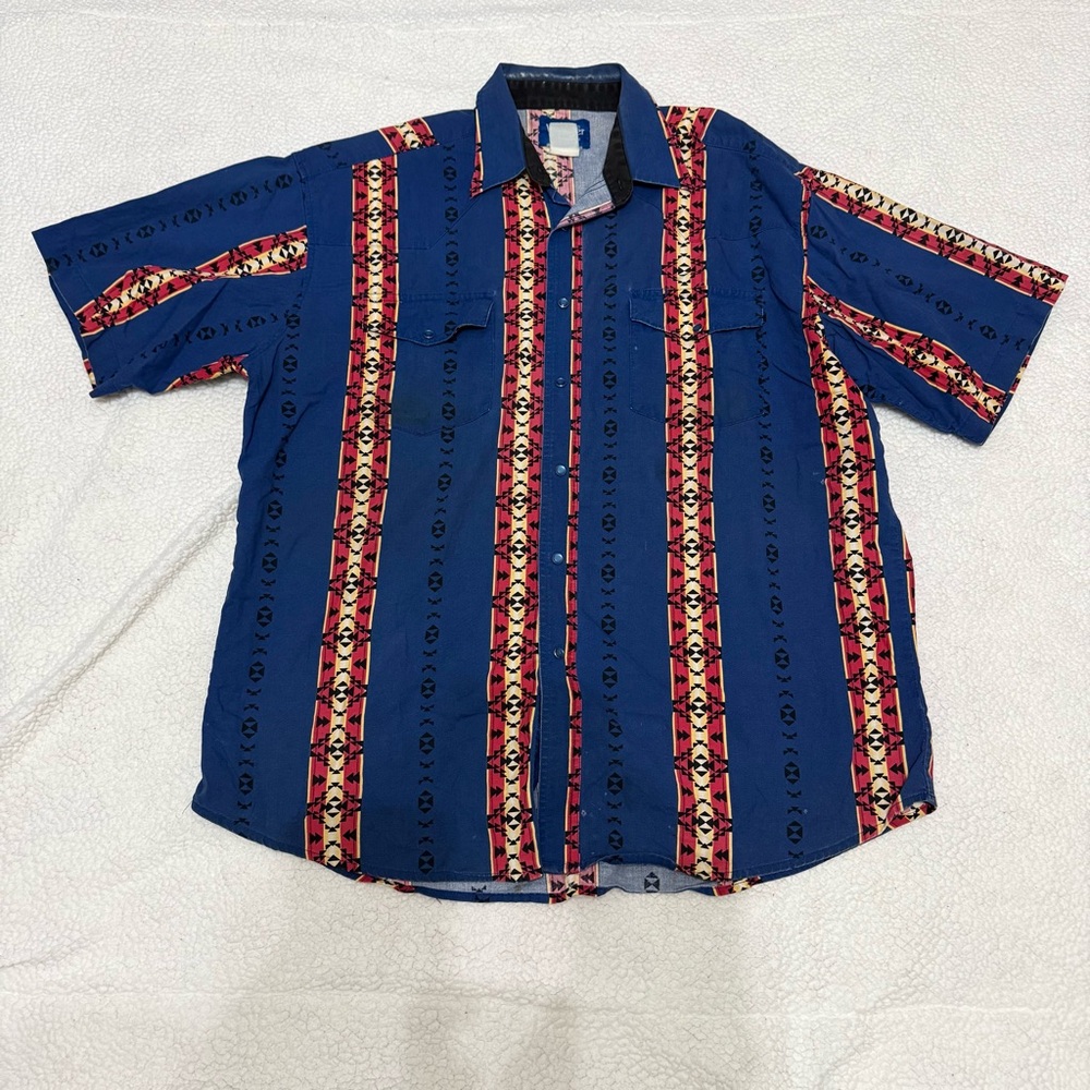 Vintage Wrangler Western Pearl Snap short sleeve button up